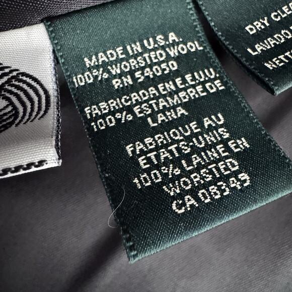 Vtg Ralph Lauren Polo Crested Logo 100% Worsted Wool Blazer, Sz 16 Made In USA - Picture 6 of 12